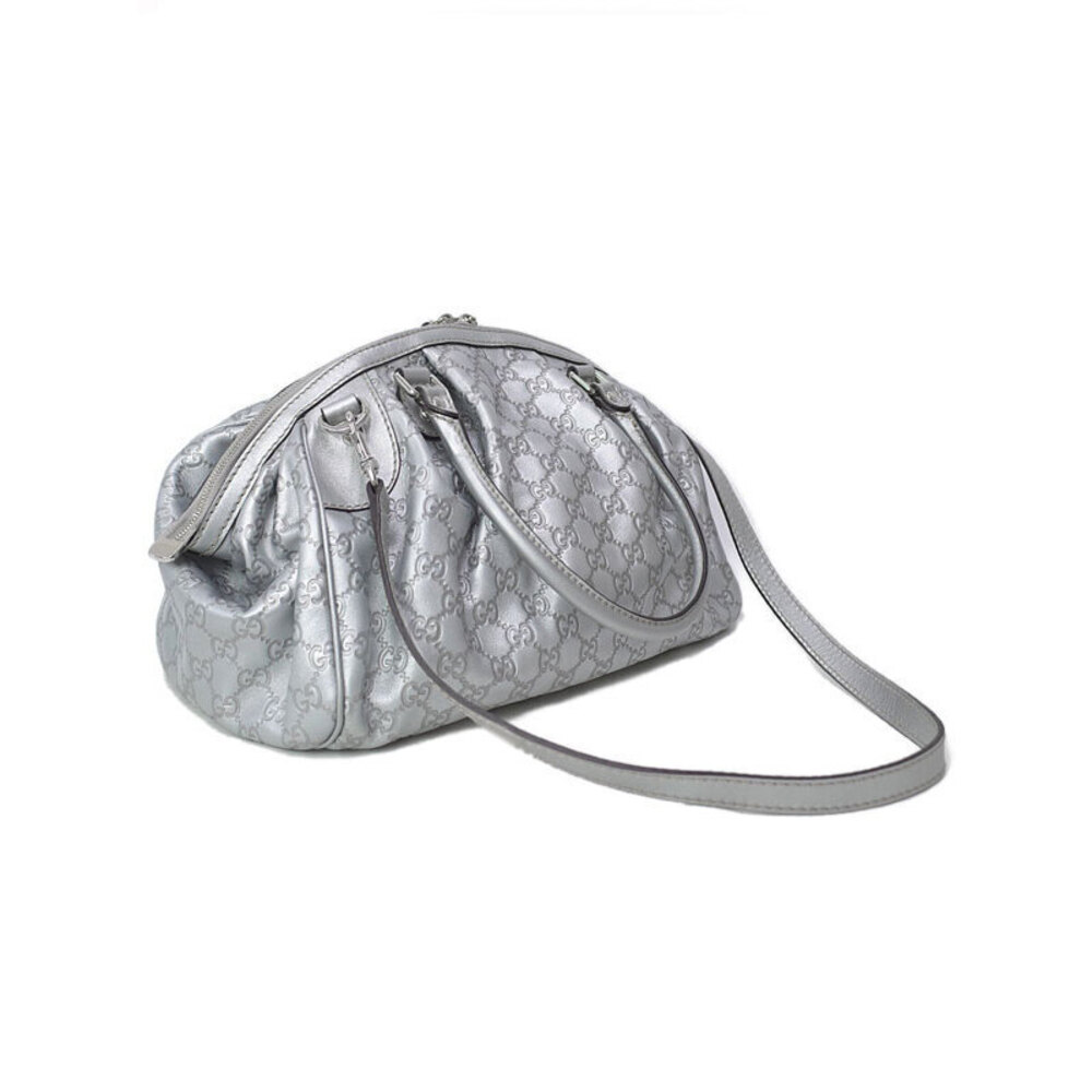 Gucci Leather Tote SUKEY ssima Shoulder Silver Bag